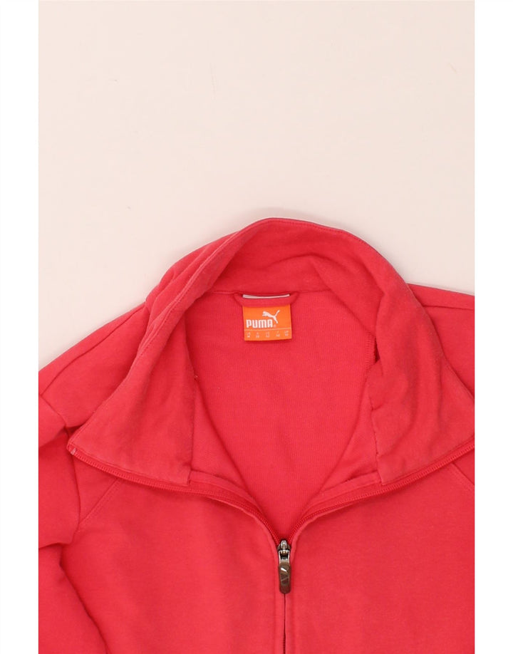 PUMA Womens Graphic Tracksuit Top Jacket UK 12 Medium Pink Cotton Vintage Puma and Second-Hand Puma from Messina Hembry 