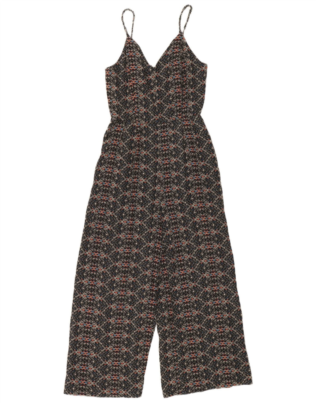 Zara Womens Sleeveless Jumpsuit UK 10 Small Blue Geometric