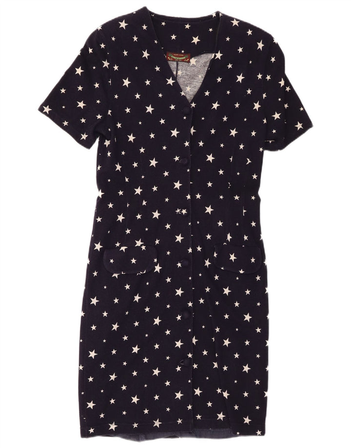 Fort & Madox Womens Abstract Pattern Shirt Dress IT 44 Medium Navy Blue