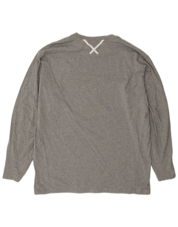 Adidas Mens Top Long Sleeve Medium Grey Cotton