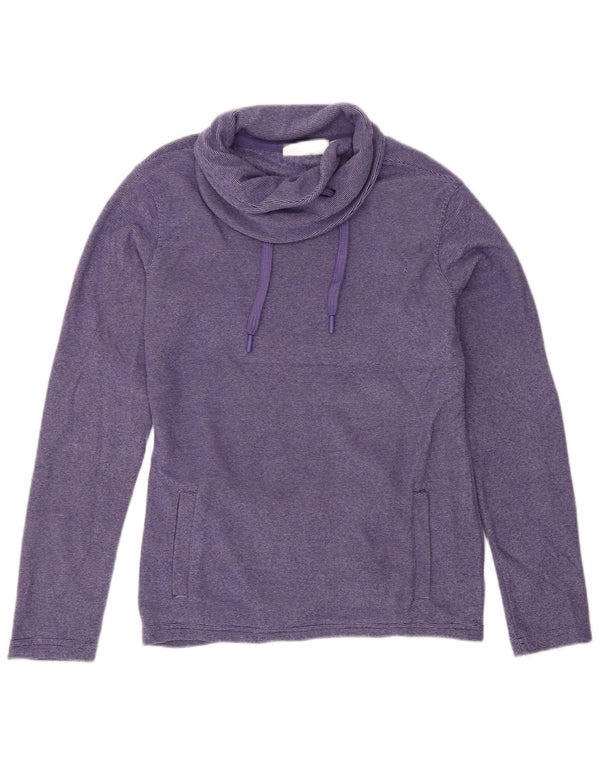 Mountain Warehouse Womens Fleece Jumper UK 10 Small Purple Pinstripe