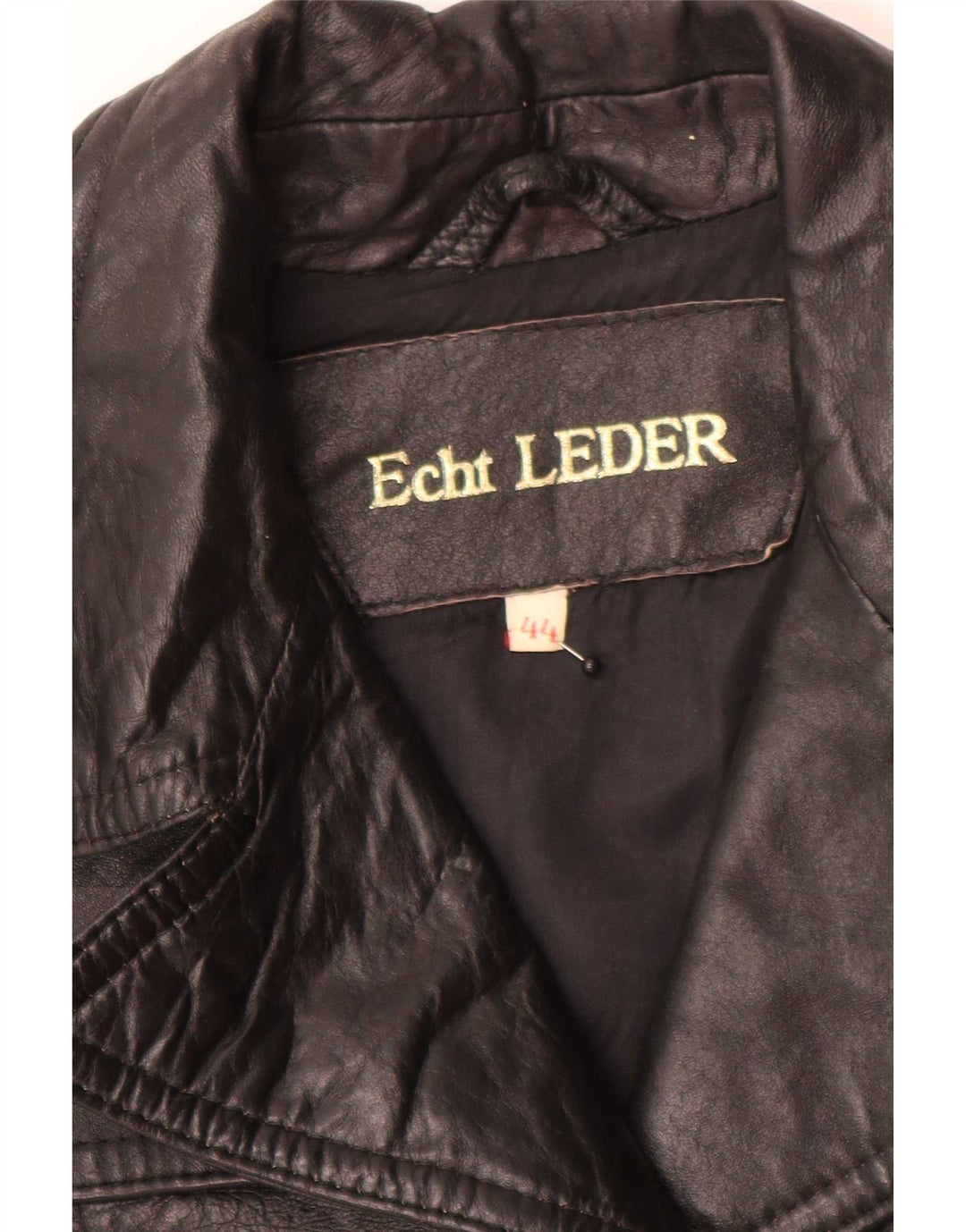 Vintage mujer 3 botones cuero Blazer chaqueta IT 44 medio negro