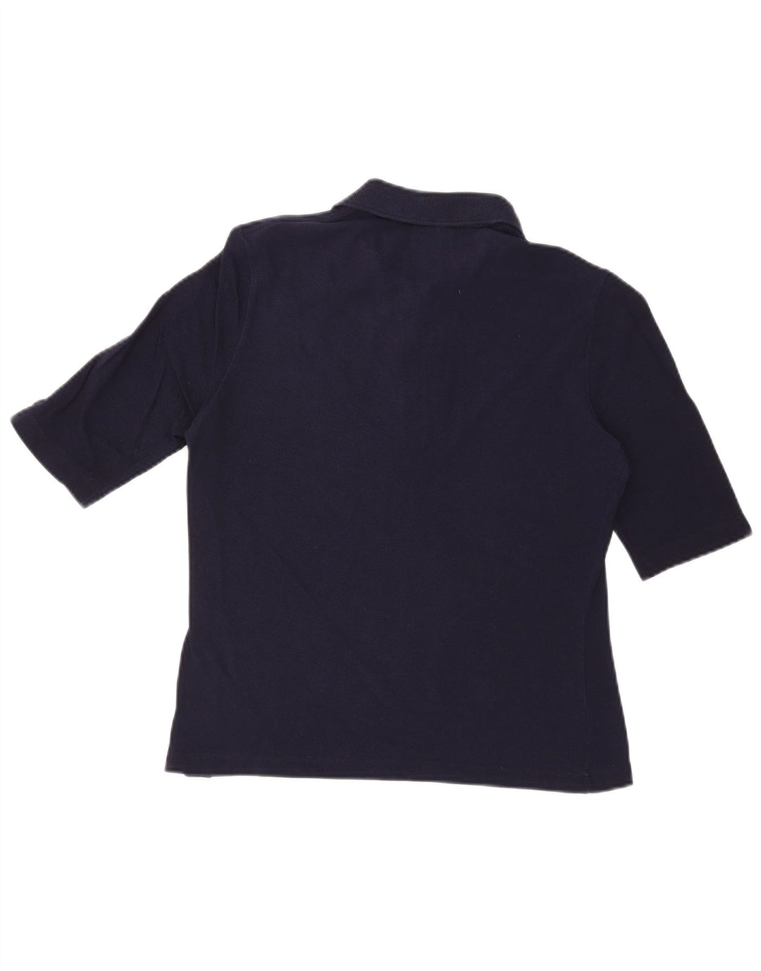 LACOSTE Womens Polo Shirt EU 44 Large Navy Blue Cotton