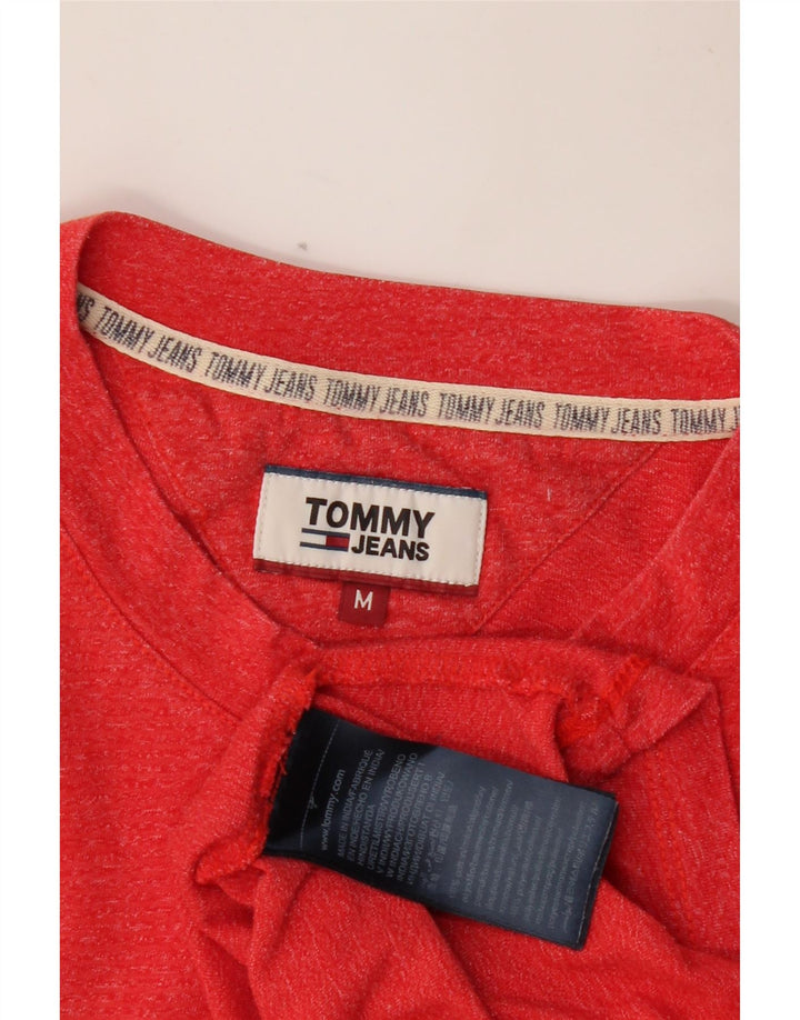TOMMY HILFIGER Mens T-Shirt Top Medium Red Flecked Cotton