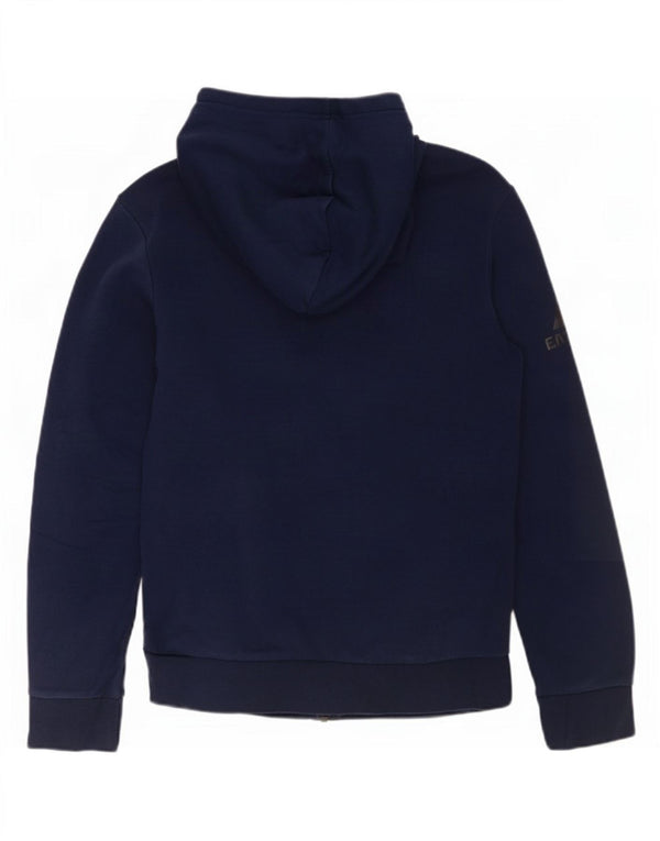 Maglione con cappuccio e zip grafica da donna Adidas UK 14 medio blu navy