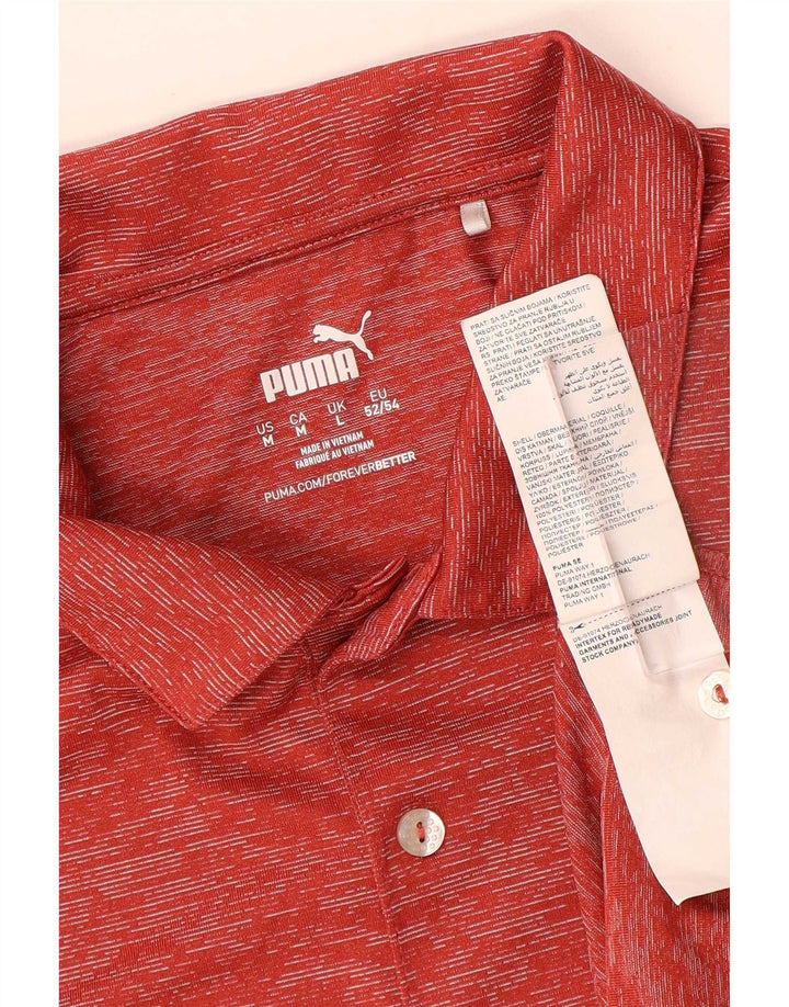 Puma Polo Homme Large Rouge Moucheté Polyester