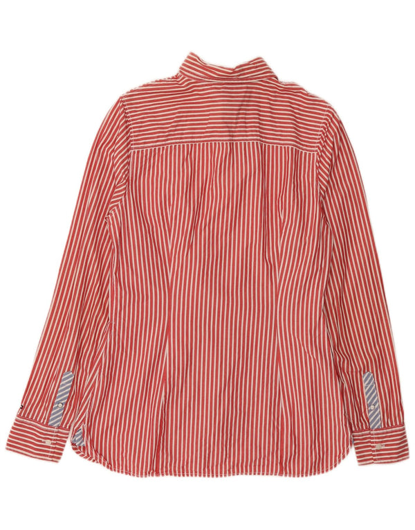 Tommy Hilfiger Womens Shirt US 10 Large Red Pinstripe Cotton