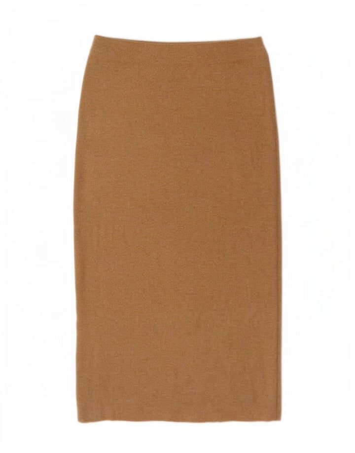Zara Damen Strick-Midirock, Größe S, W26, Beige, Polyester