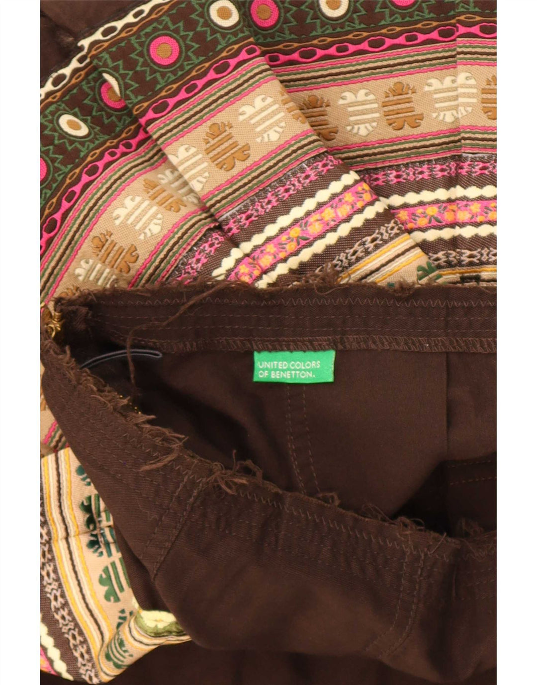 Benetton Femme Jupe Trapèze IT 42 Medium W30 Multicolore Colourblock