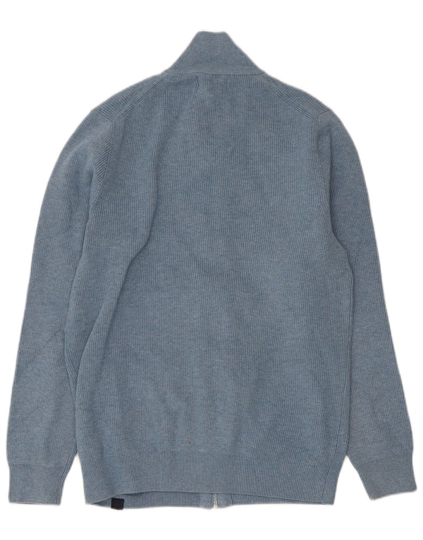 Marks & Spencer Pull cardigan entièrement zippé pour homme Petit bleu Polyester