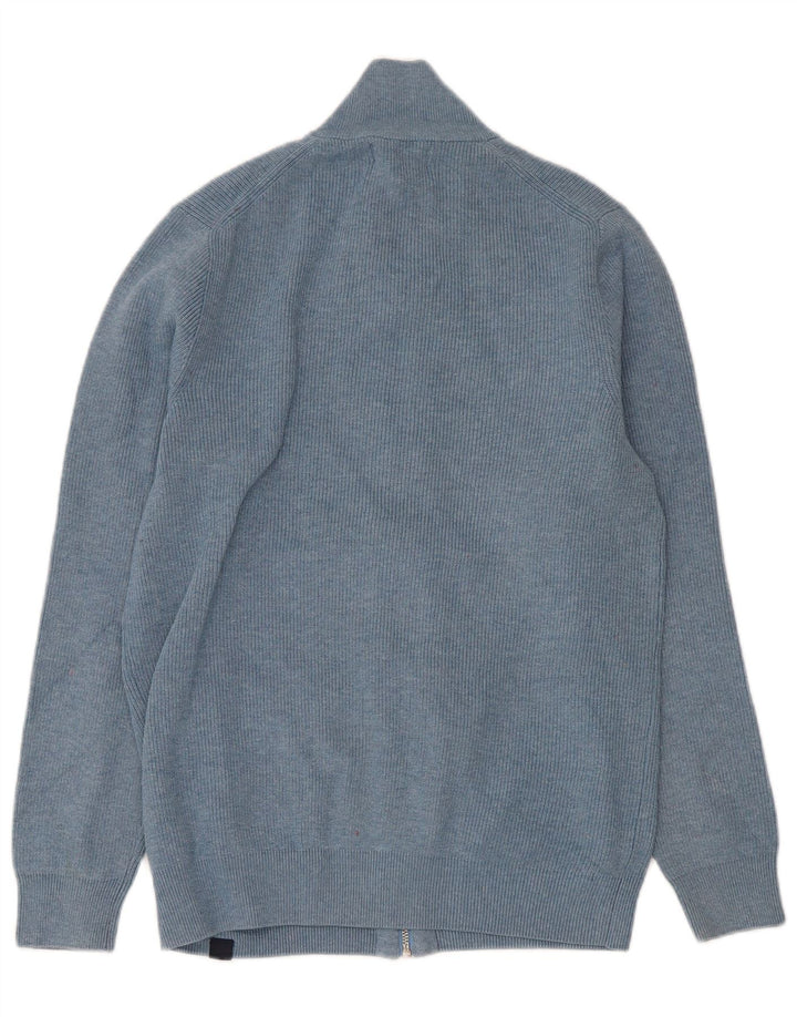 Marks & Spencer Mens Full Zip Cardigan Sweater Small Blue Polyester