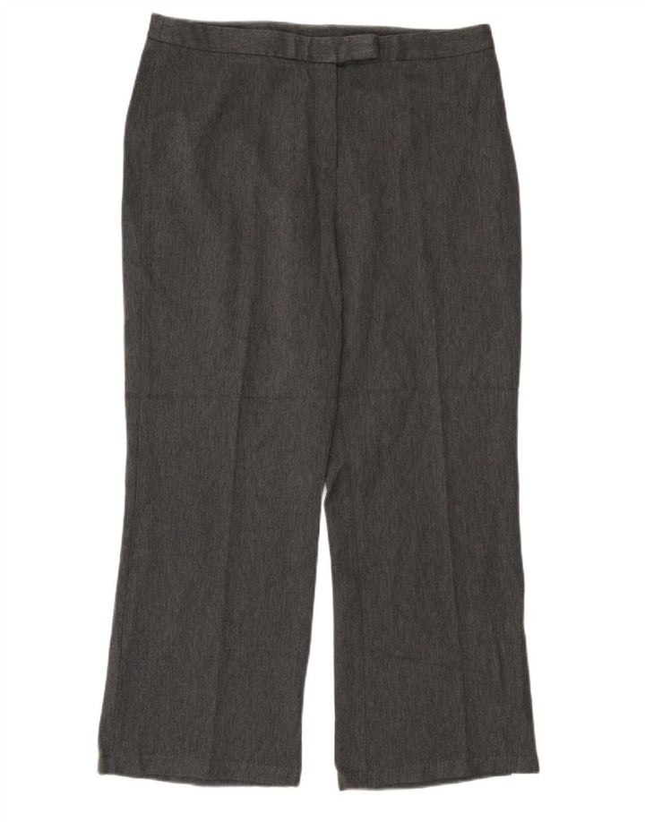 Marks & Spencer Womens Straight Suit Trousers W36 L28 Grey Herringbone