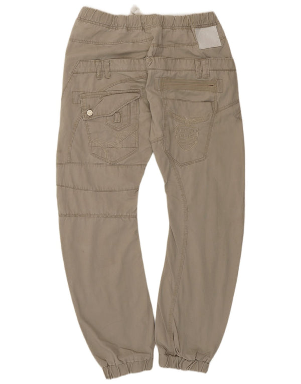 883 Police Herre Grafiske Joggers Cargo Bukser W34 L30 Beige Bomuld