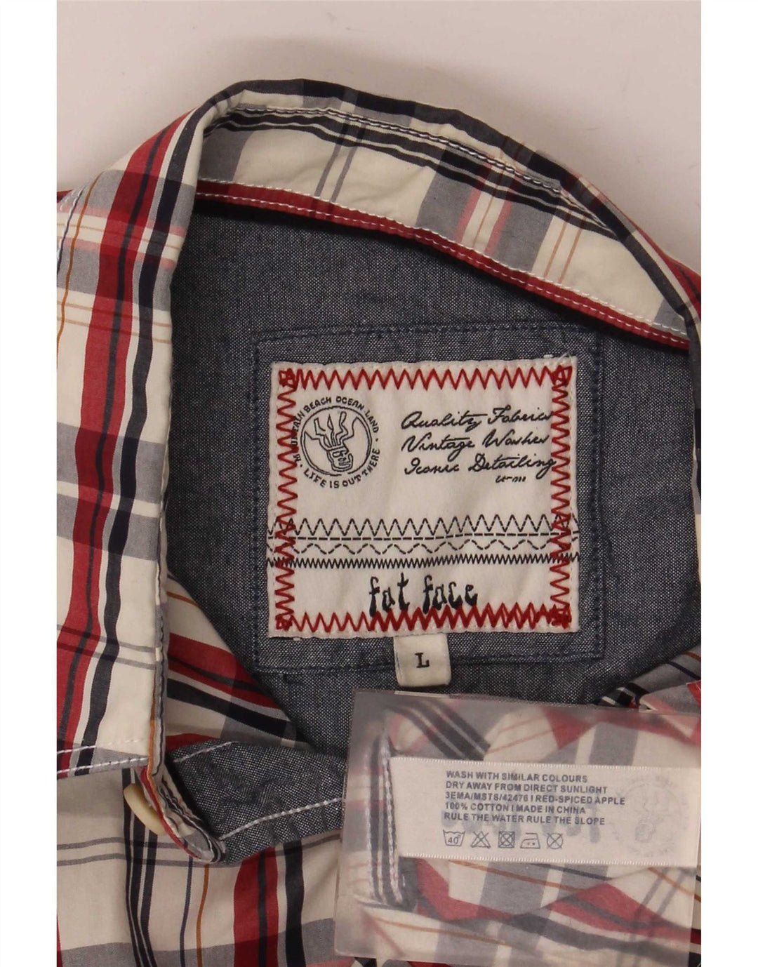 Camicia a maniche corte da uomo Fat Face Grande cotone a quadri multicolore