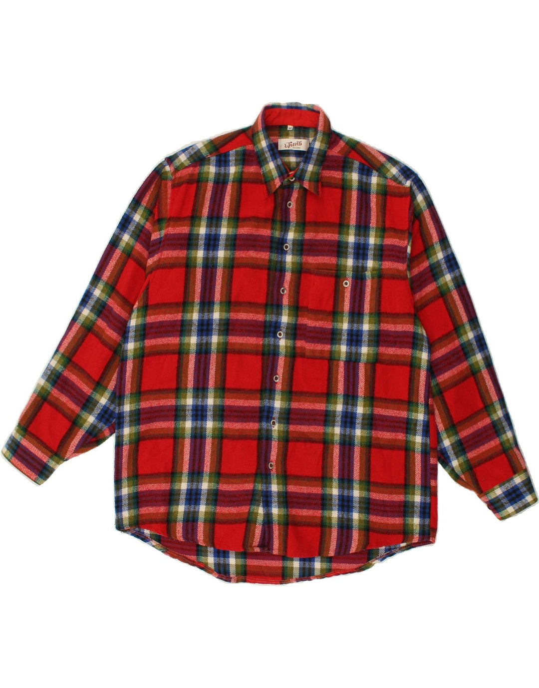 VINTAGE Mens Flannel Shirt Size 40 Medium Red Check Vintage Vintage and Second-Hand Vintage from Messina Hembry 