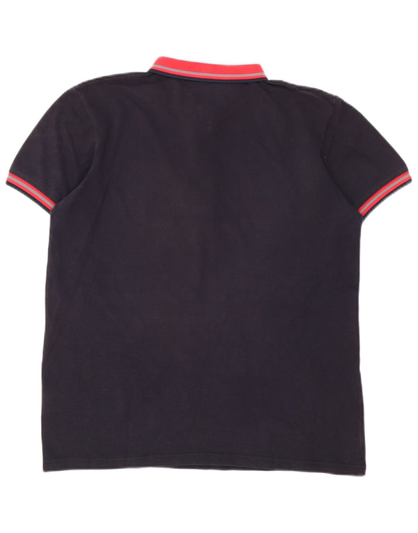 Polo da uomo Jeckerson in cotone color block medio blu navy