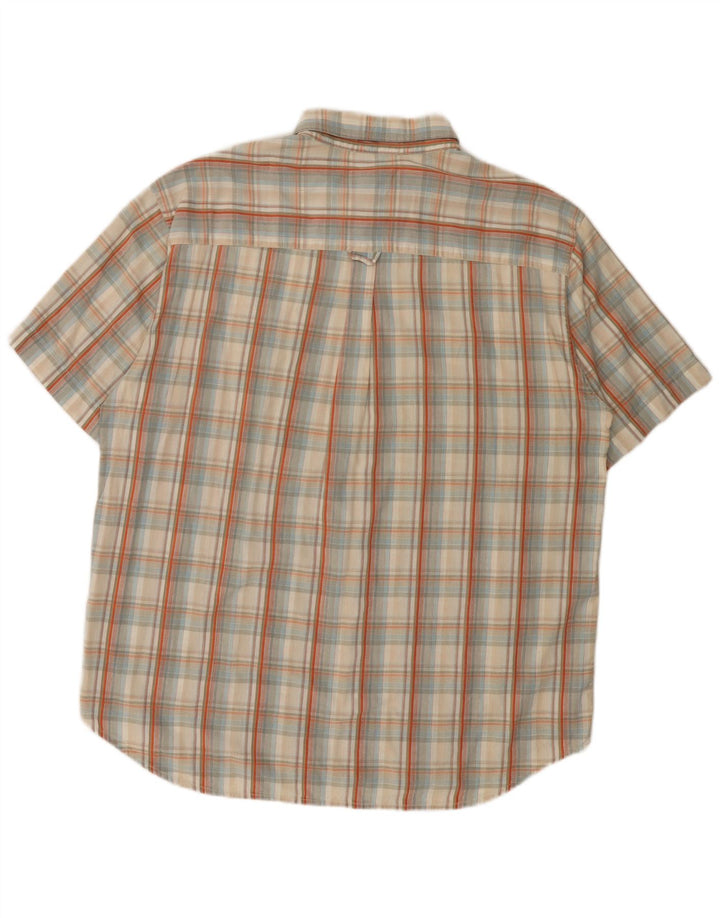 Camicia a maniche corte da uomo Carrera 2XL Cotone a quadri beige