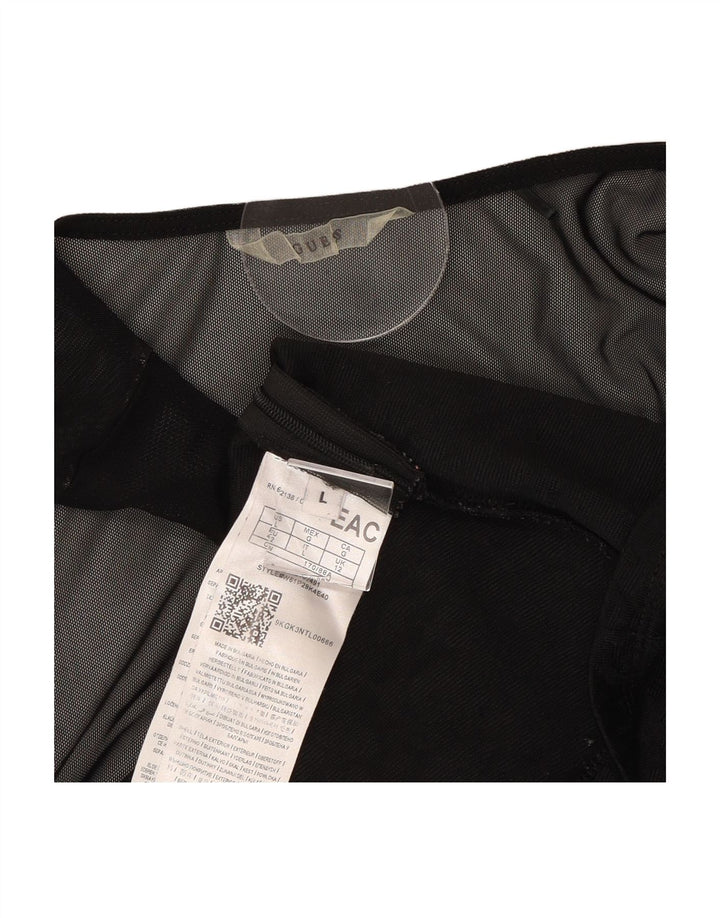GUESS Womens Sleeveless Blouse Top UK 12 Medium Black Polyester