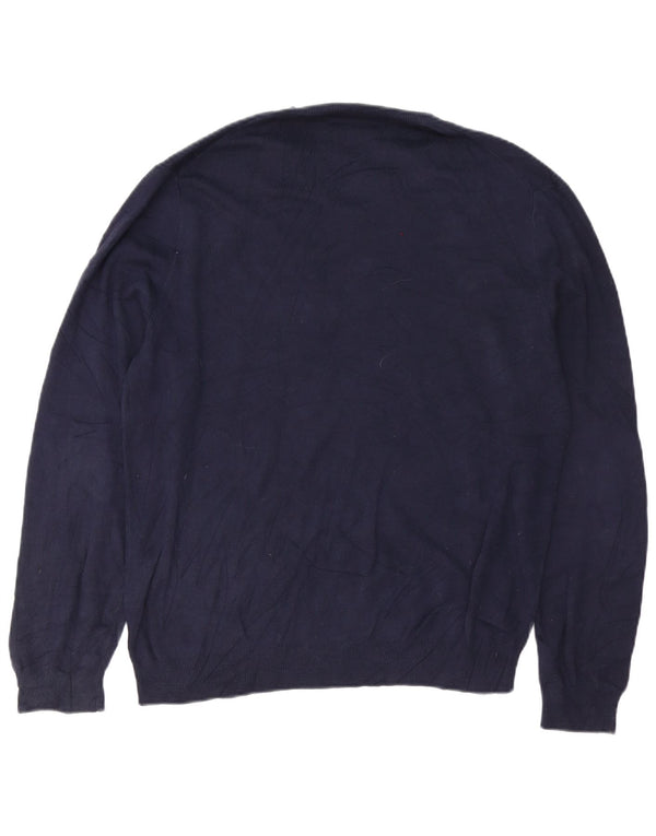 Polo Ralph Lauren Mens Regular Fit V-Neck Jumper Sweater Large Navy Blue
