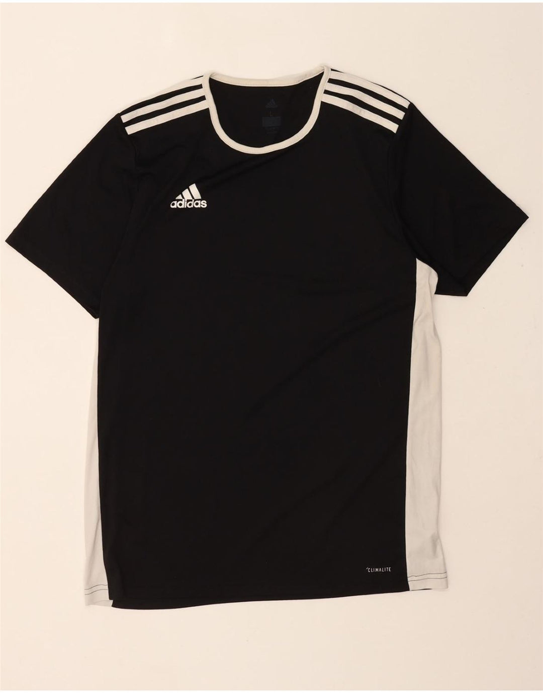 ADIDAS Mens Climalite T-Shirt Top Large Black Colourblock Polyester Vintage Adidas and Second-Hand Adidas from Messina Hembry 