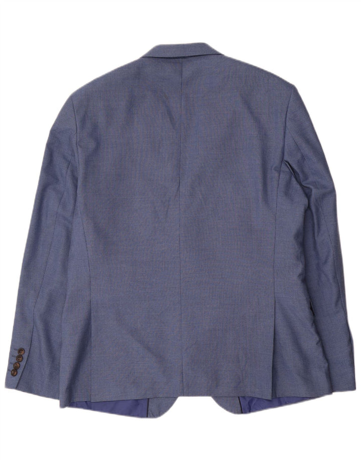 Marks & Spencer Mens Tailored Fit 2 Button Blazer Jacket UK 42 Large Blue