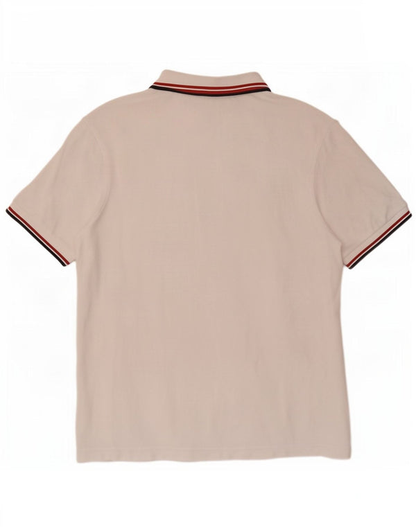 Fred Perry Mens Polo Shirt 2XL White Striped Cotton