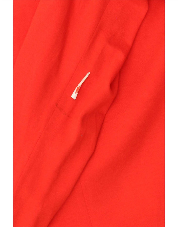 Jaqueta blazer feminina Zara com 1 botão Reino Unido 12 viscose vermelha média