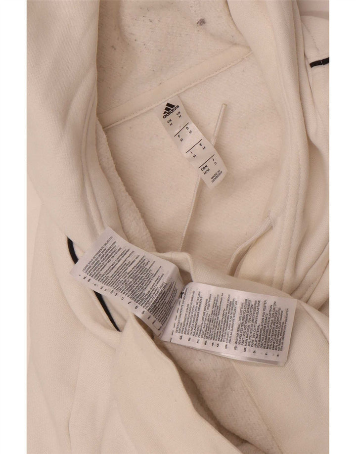 Adidas Mens Hoodie Jumper Medium White Cotton
