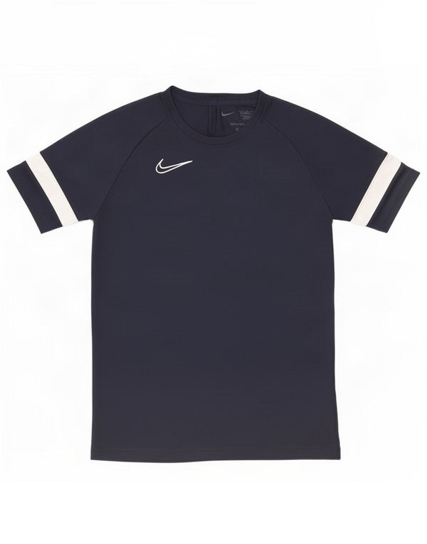 Nike Garçons Dri Fit T-Shirt Top 12-13 ans Large Bleu Marine Colorblock