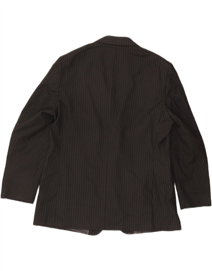 MARKS & SPENCER Mens 2 Button Blazer Jacket UK 46 3XL Black Pinstripe