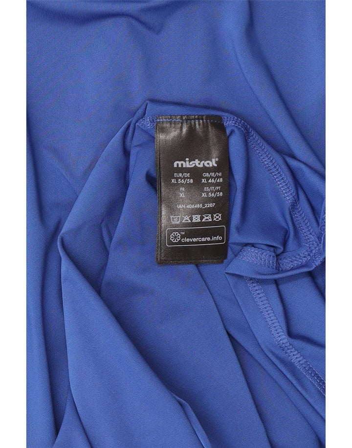 Mistral Mens Graphic Top Long Sleeve XL Blue Colourblock Polyester