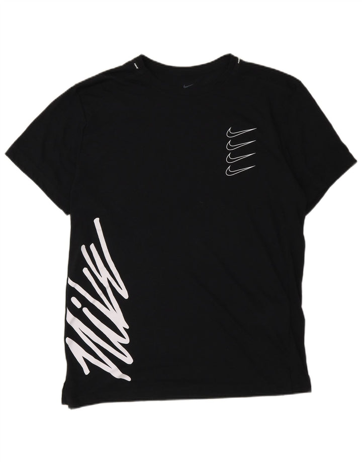 Nike Mens Dri Fit Standard Fit Graphic T-Shirt Top Small Black Polyester