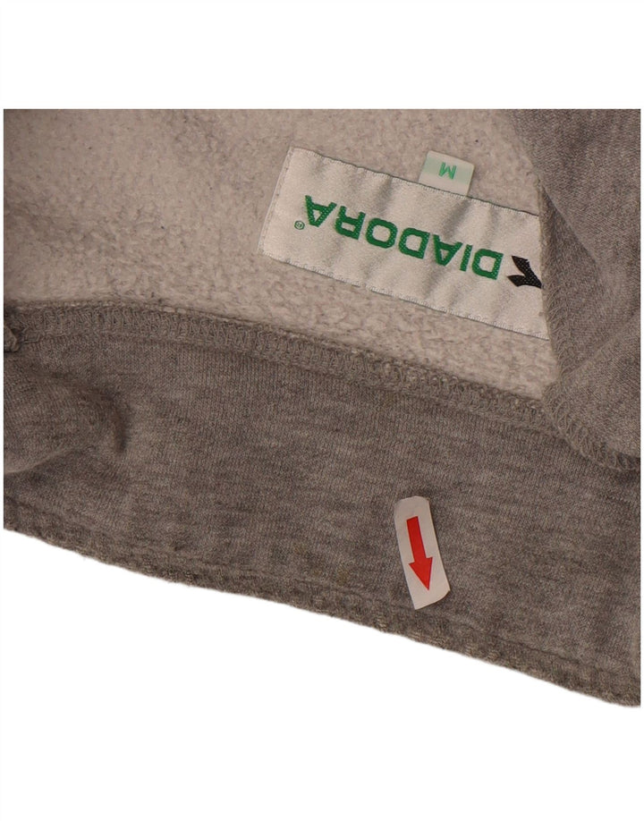 DIADORA Womens Oversized Graphic Sweatshirt Jumper UK 14 Medium Grey