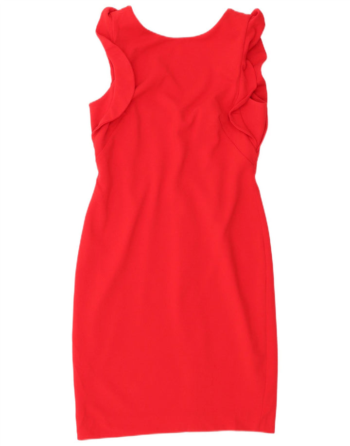 Calvin Klein Damen Ärmelloses Etuikleid UK 10 Small Rot Polyester