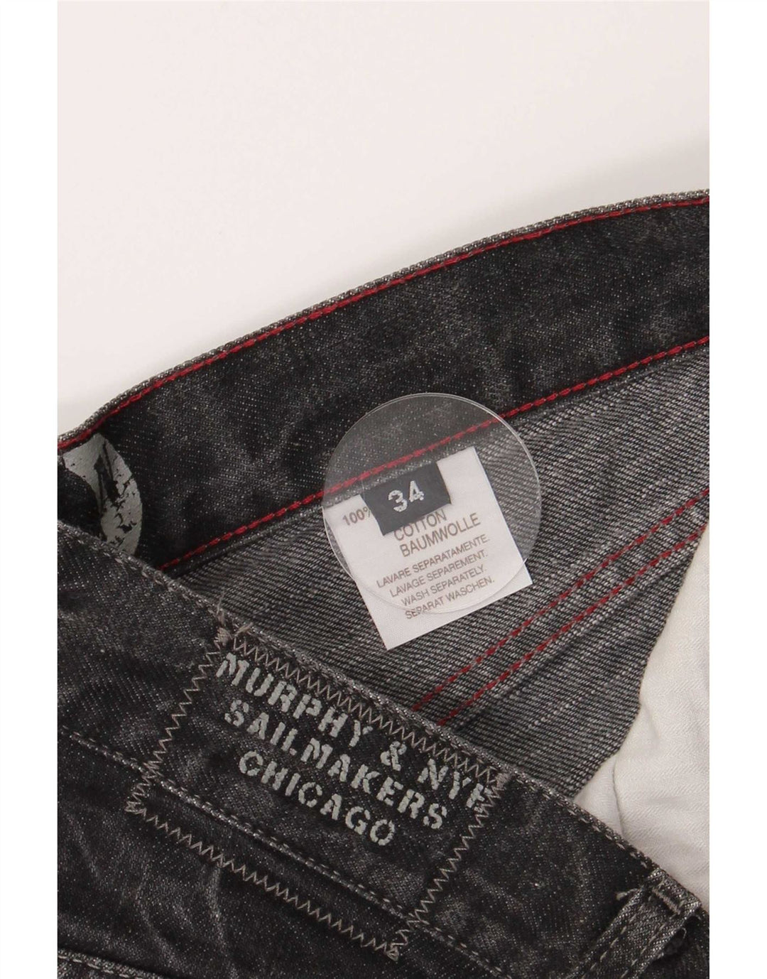 Murphy & Nye Mens Straight Jeans W34 L33 Black Cotton