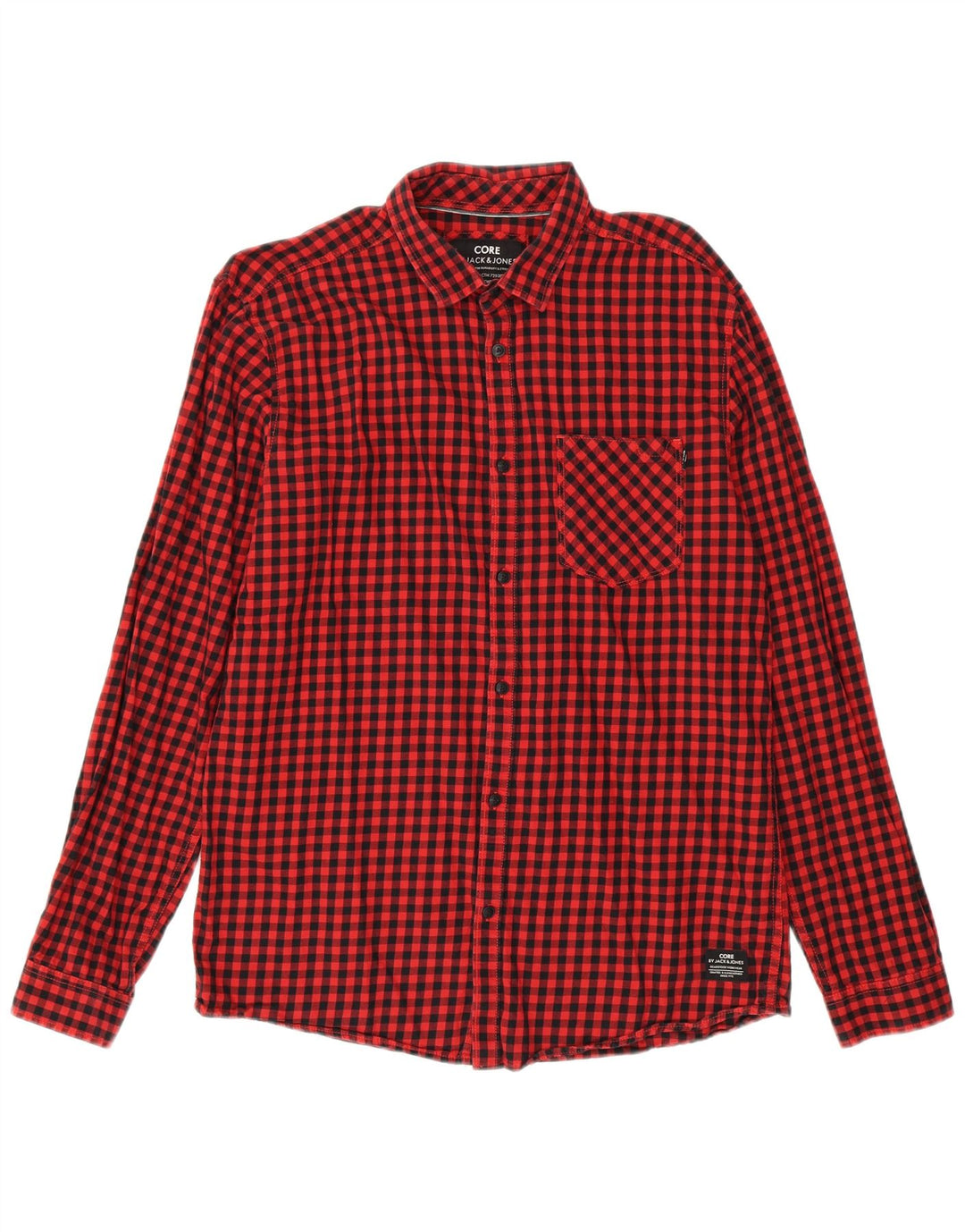Cămașă pentru bărbați Jack & Jones XL, roșu, bumbac vichy