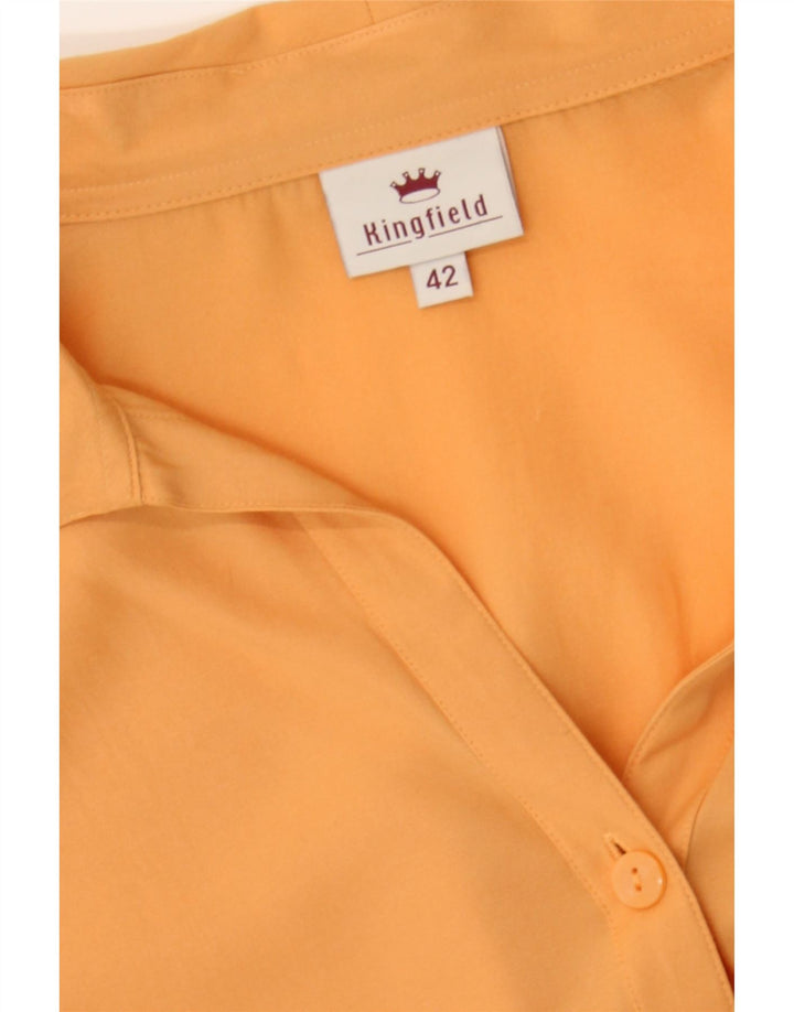KINGFIELD Womens 3/4 Sleeve Shirt Blouse IT 42 Medium Yellow Viscose Vintage Kingfield and Second-Hand Kingfield from Messina Hembry 