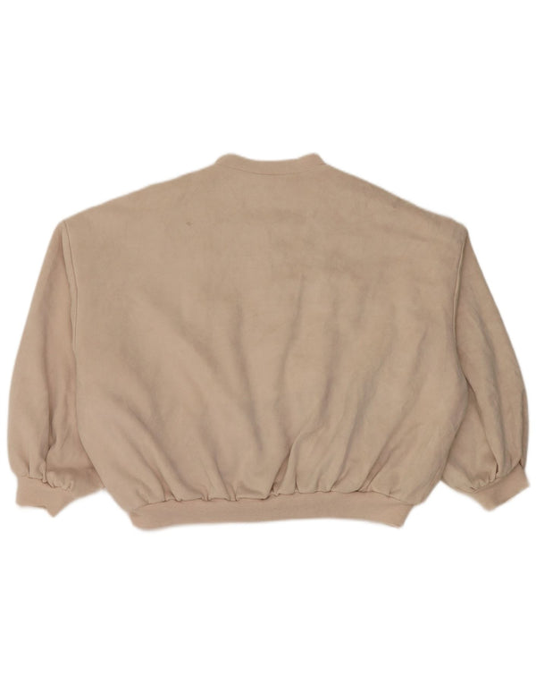 Zara Damen Übergroße Bomberjacke UK 14 Medium Beige Polyester