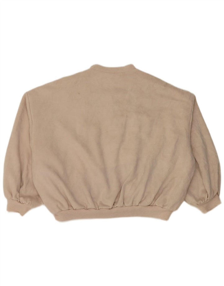 Zara Womens Oversized Bomber Jacket UK 14 Médio Bege Poliéster