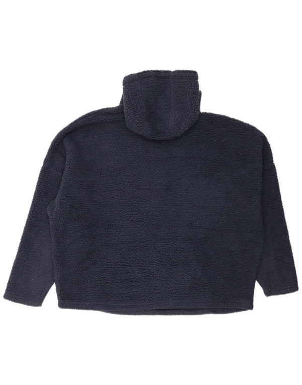 Ellesse Womens Hooded Oversized Fleece Jumper UK 10 Small Navy Blue