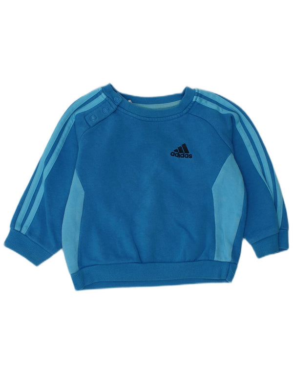 Свитшот Adidas для маленьких мальчиков 6–9 месяцев, синий, хлопок с цветными блоками
