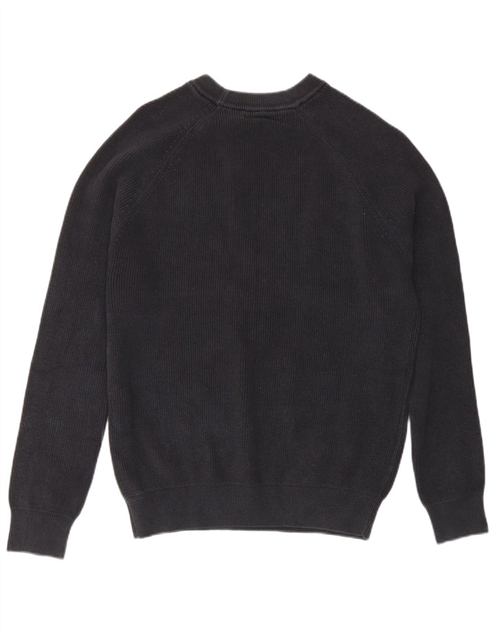 Zara Mens Crew Neck Jumper Sweater Medium Navy Blue Cotton