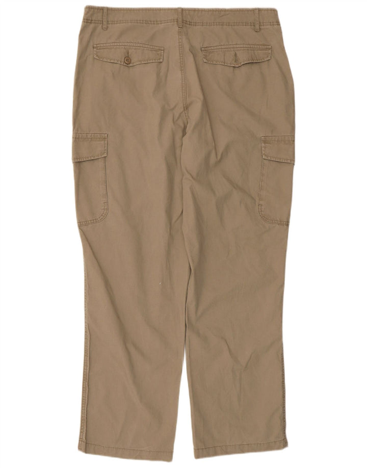Marks & Spencer Herre Straight Cargo Bukser W38 L31 Beige Bomuld
