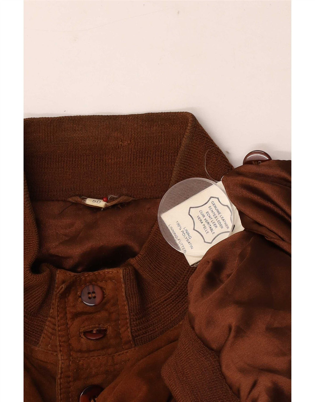 Vintage męska zamszowa kurtka bomber EU 50 duża brązowa skóra
