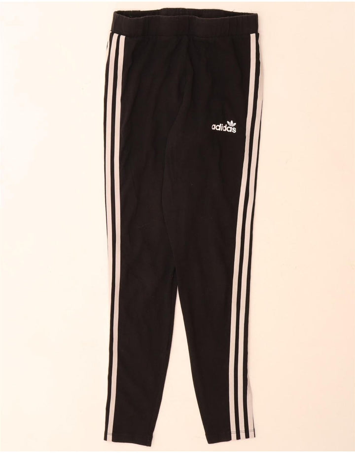 Adidas Dame Leggings UK 12 Medium Sort Bomuld