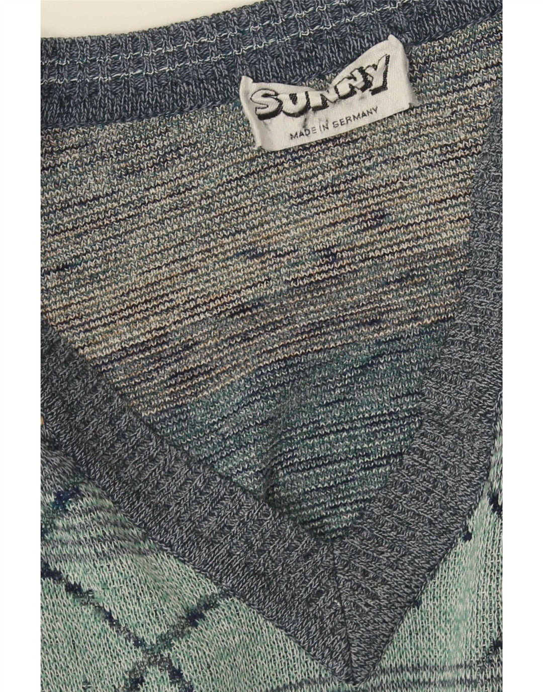 Vintage Mens V-Neck Jumper Sweater XL Multicoloured Striped