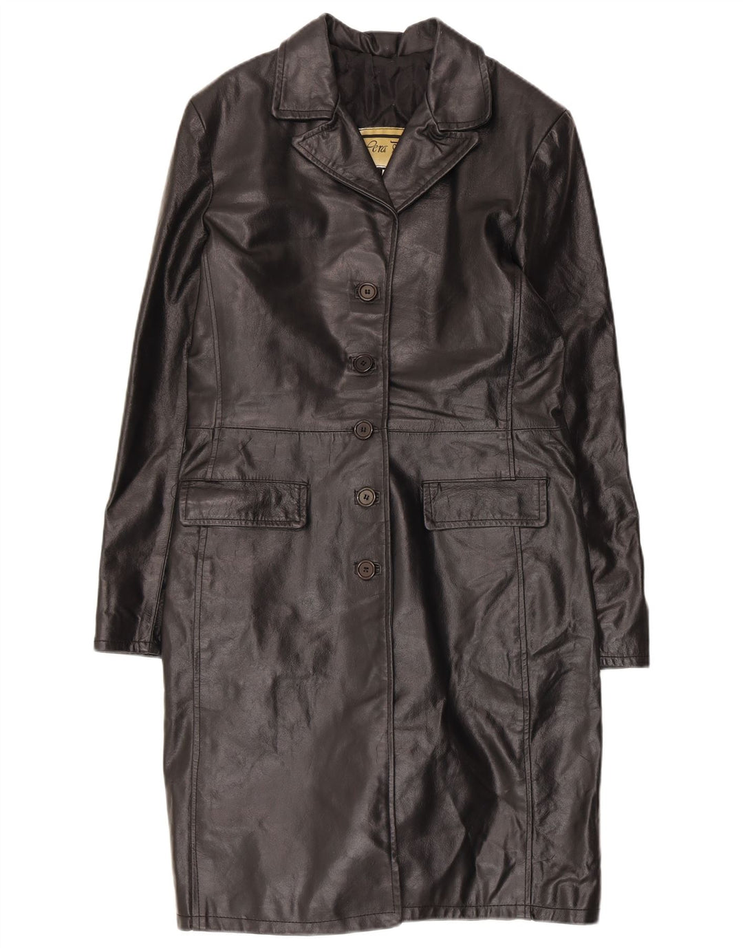 manteau en cuir femme vintage UK 18 XL Cuir Noir