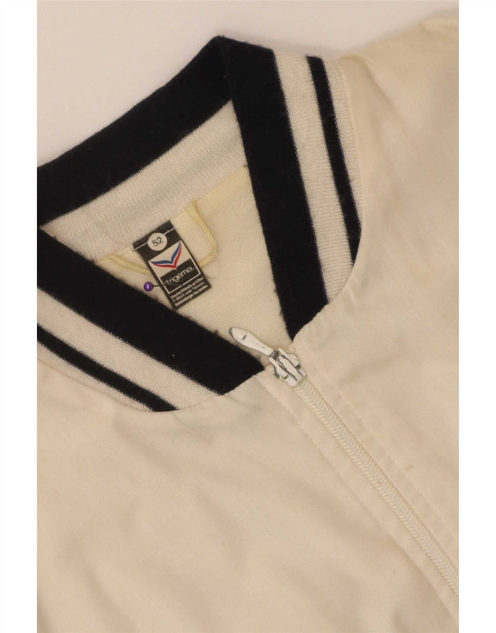 Trigema Mens Bomber Jacket IT 52 XL White Colourblock Polyester