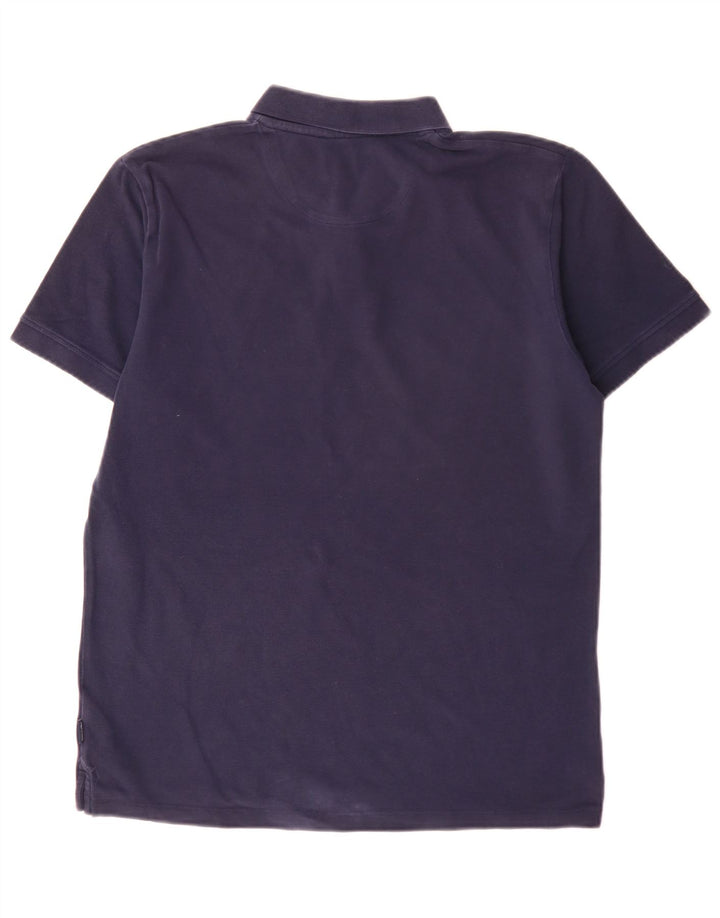 Wrangler Mens Polo Shirt Large Navy Blue Cotton