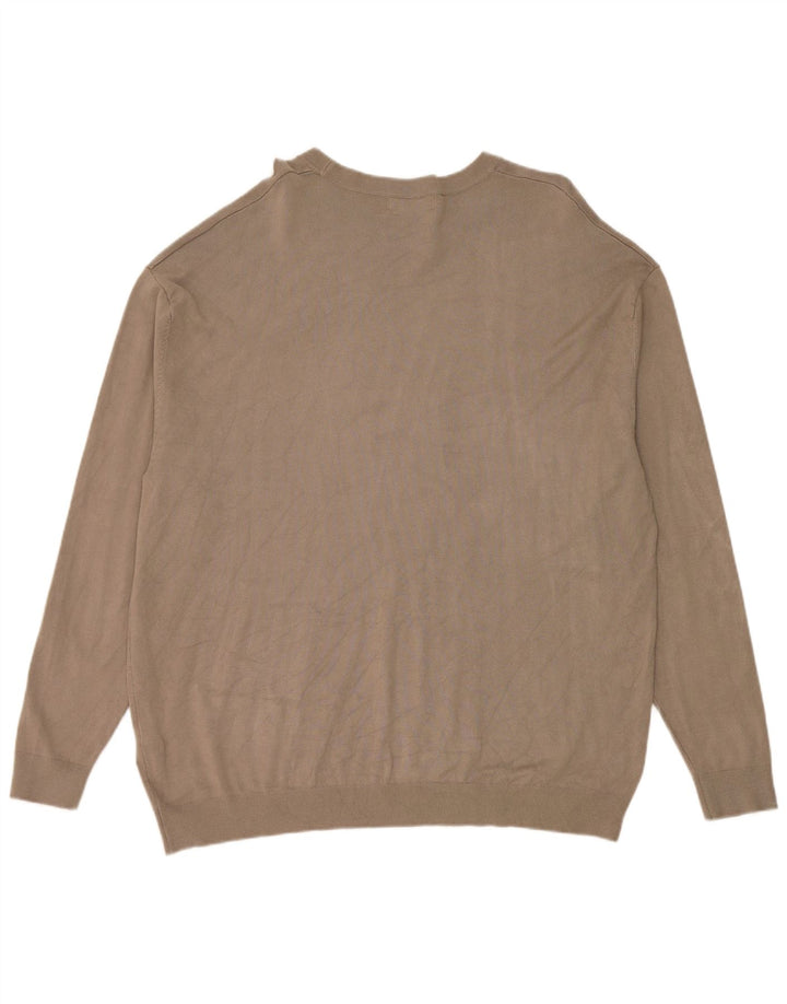 Zara Mens Crew Neck Jumper Sweater XL Grey Viscose